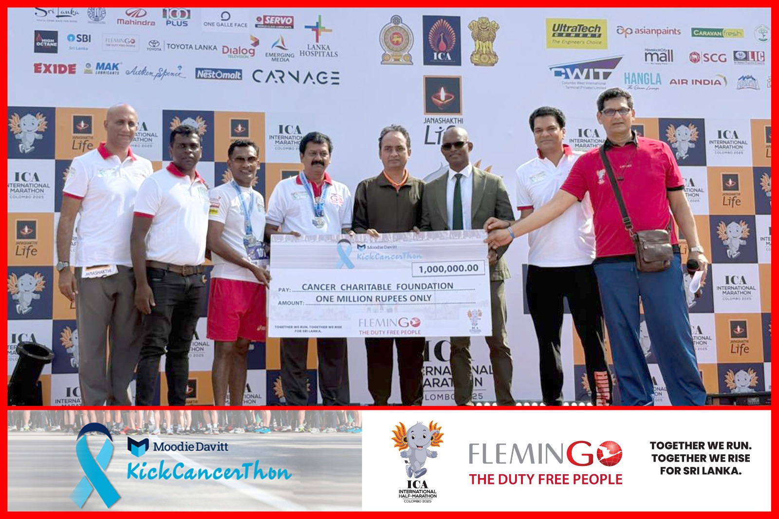 Flemingo Duty Free partners KickCancerThon to donate LKR 1 million to Apeksha Hospital